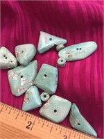 Turquoise pieces Drilled Buttons