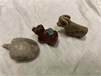 Lot of 3 Carved Animals