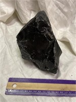 Large 5" x 5” Black Geoid Crystal Rock