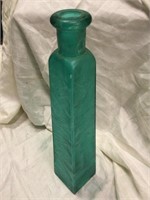 16" Tall Blue Glass Vintage Bottle Vase
