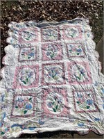 Vintage flower & butterfly quilt