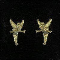 10K Yellow gold Disney Tinker Bell post earrings