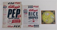 Vtg Kelloggs Rice Krispies & Pep Cereal Boxes