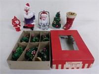 Vtg Christmas Decor Lot w/ Honeycomb Trees