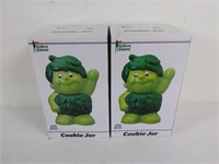 2pc Green Giant Little Green Sprout Cookie Jars