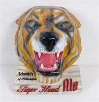 Vtg Schmidt's Tiger Head Ale Display Sign Plaque
