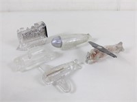5pc Vtg Glass Candy Container w/ LA Zeppelin