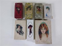 7pc Cira 1910 Candy Boxes with Ladies