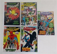 5pc Silver & Bronze Age Spiderman Comics