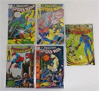 5pc Silver & Bronze Age Spiderman Comics