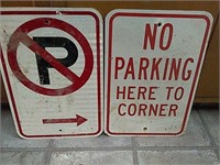 2 - NO PARKING SIGNS -  18" X 12"