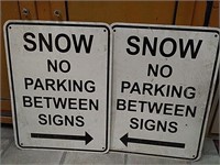 2-  SNOW - NO PARKING SIGNS,    24" X 18"