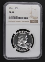 1961 PF67 Franklin Silver Half Dollar *GEM