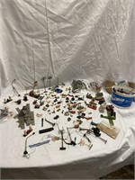 Lot Of Miscellaneous Train Village Accessories