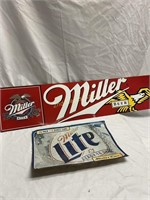 2 Miller Beer Signs
