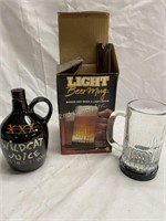 Beer Light Mug And Little Brown Jug.