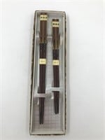 Lovely set of lacquered Chinese chopsticks in orig