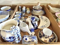 TRAY OF BLUE AND WHITE, DUTCH, MISC