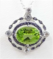 Sterling Silver 8x6mm genuine Peridot (1.35cts) &