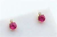 14kt. Yellow Gold 4mm genuine Ruby (0.86cts) &