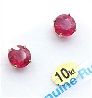 10kt. Yellow Gold 7mm genuine Ruby Basket Setting