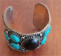 MEXICAN AND TURQUOISE CUFF NOT MARKED