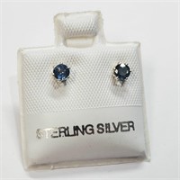 Silver Sapphire(0.4ct) Earrings,