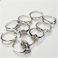 Silver Lot Of 10 Ring,