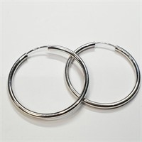 Silver Hoop Earrings,