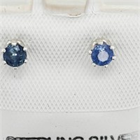 Silver Sapphire(0.4ct)  Earrings,