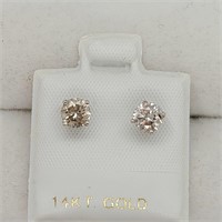 14K White Gold Diamond(0.8Ct,I2-I3,I-J) Earrings
