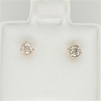 14K Yellow Gold Diamond(0.18ct) Earrings,