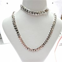 Silver Cuban Chain Necklace (~length 18"cm)