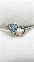 Silver Heart Shaped  Ring (~Size 6.5),