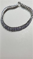 Silver Tanzanite(12.2ct) Bracelet (~Size 7.5)