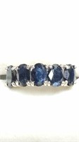 10K White Gold Sapphire (3.3ct)  Ring (~Size 7)