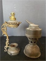 Antique kerosene lamp & warmer