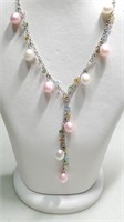 Silver Pearl Flexible Necklace (~length 18cm)