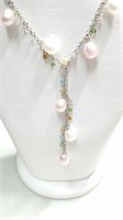 Silver Pearl Nacklace Flexible Necklace (~length