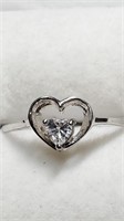 Silver Cubic Zirconia Ring (~Size 6.5),
