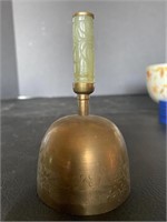 Brass bell with jade handle