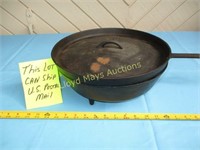 Cast Iron 12" Footed Skillet w/ Dutch Oven Lid