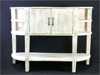 CONTEMPORARY WHITE WASHED CONSOLE CABINET