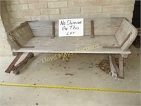Antique Wood & Cast Iron Buggy / Wagon Seat