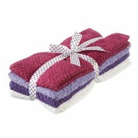 Mainstays Hand Towel Set Purple 4 Pieces