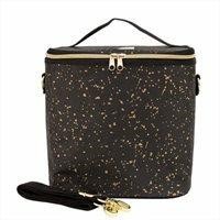 NWT SOYOUNG BLACK PAPER GOLD SPLATTER LUNCH POCHE