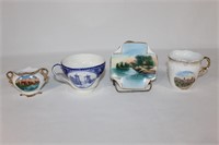Vintage Florida Souvenir Plates/Cups - Flow blue