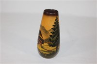 SMF Majolika Wood Painted Vase