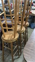 6 wooden stools