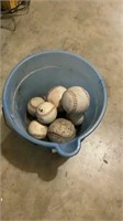 Bucket of baseballs